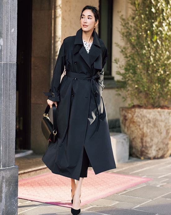 メモリータフタ・ドレストレンチコート