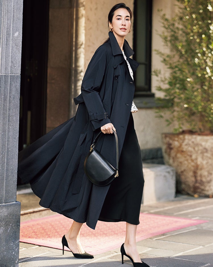 メモリータフタ・ドレストレンチコート 詳細画像 ミッドナイトブルー 2