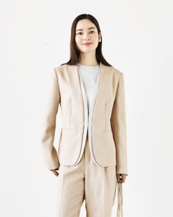 スマートツイル・ダブルVノーカラージャケット