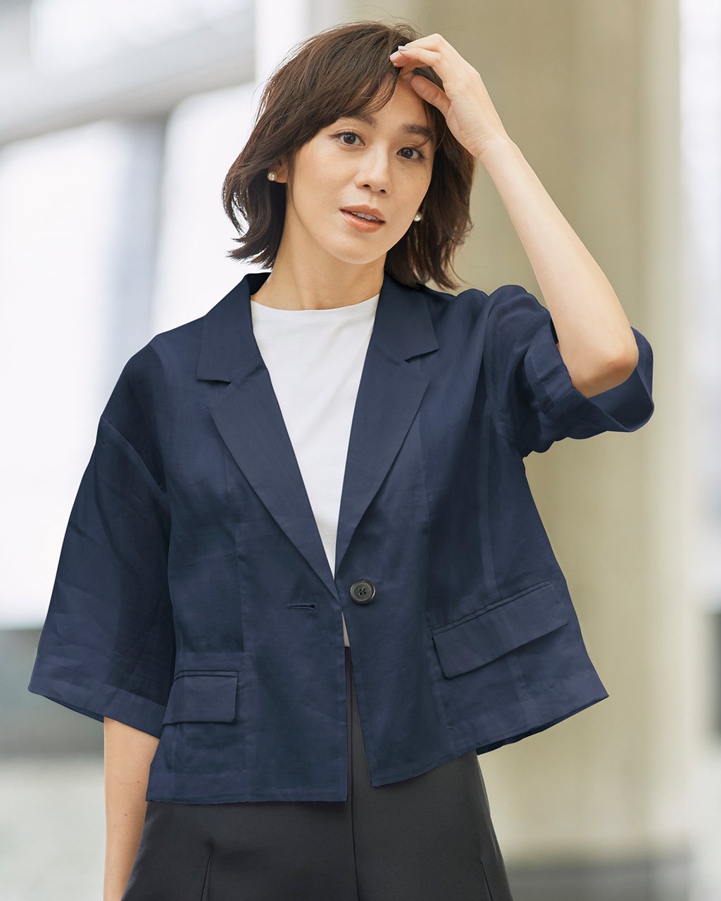 ネイビー【残りわずか】爽やか　カジュアル　ジャケット ジャケットNEMIKA|ネミカ | レリアン公式オンラインストア