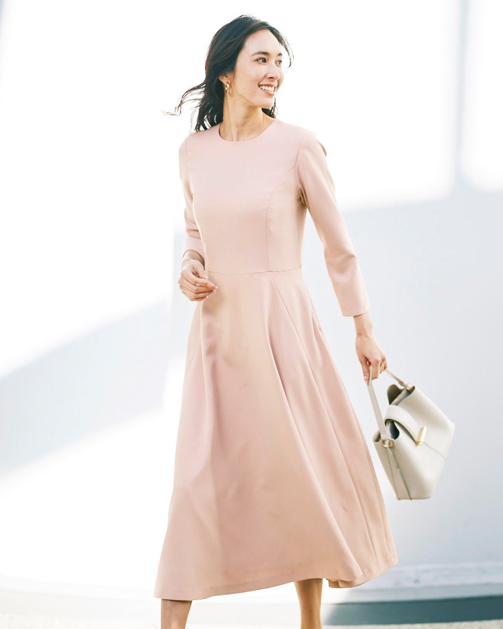 スマートツイル・ フィット＆フレアワンピース/40代50代からの