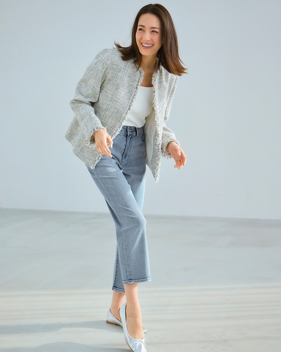 エアーストレッチデニム・クロップドストレート