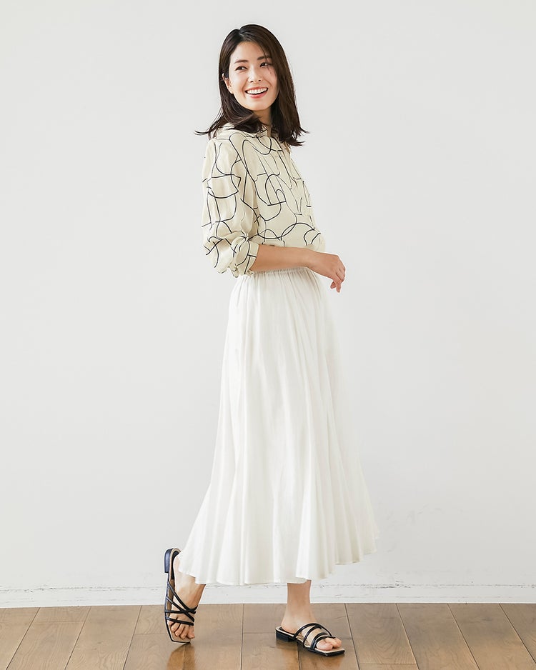 シアーラミー・ロングシャツ 詳細画像 アイボリーパターン 5