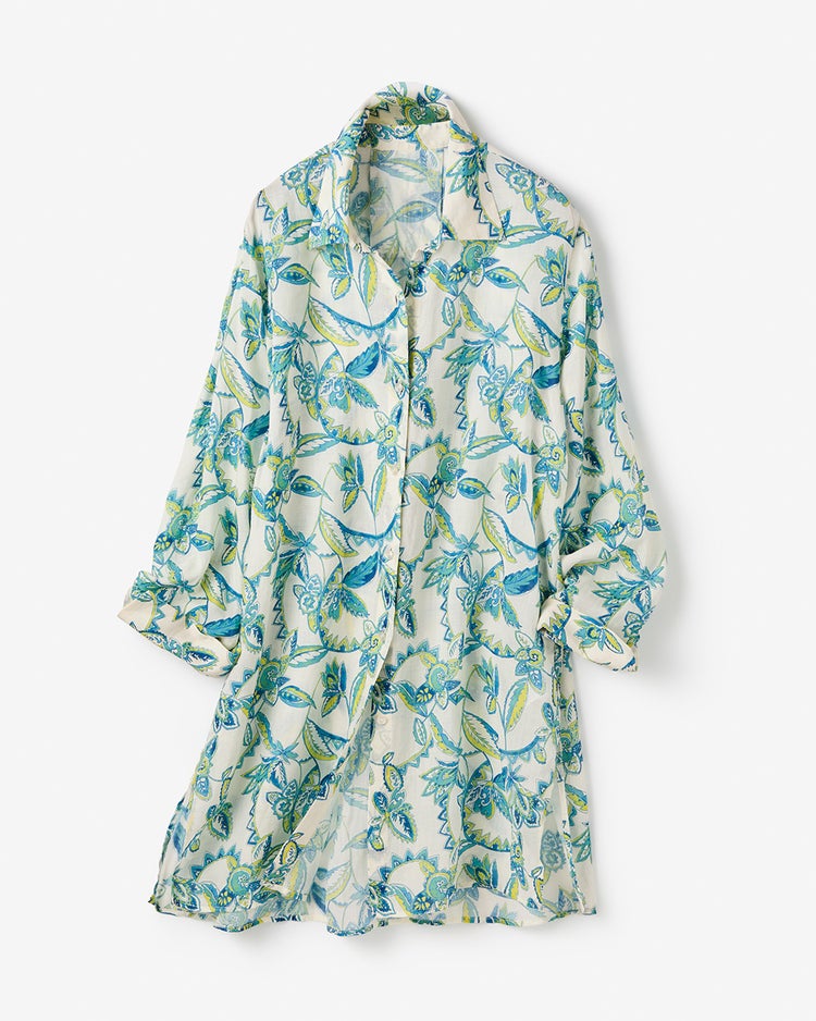 シアーラミー・ロングシャツ 詳細画像 グリーン・パターン 8