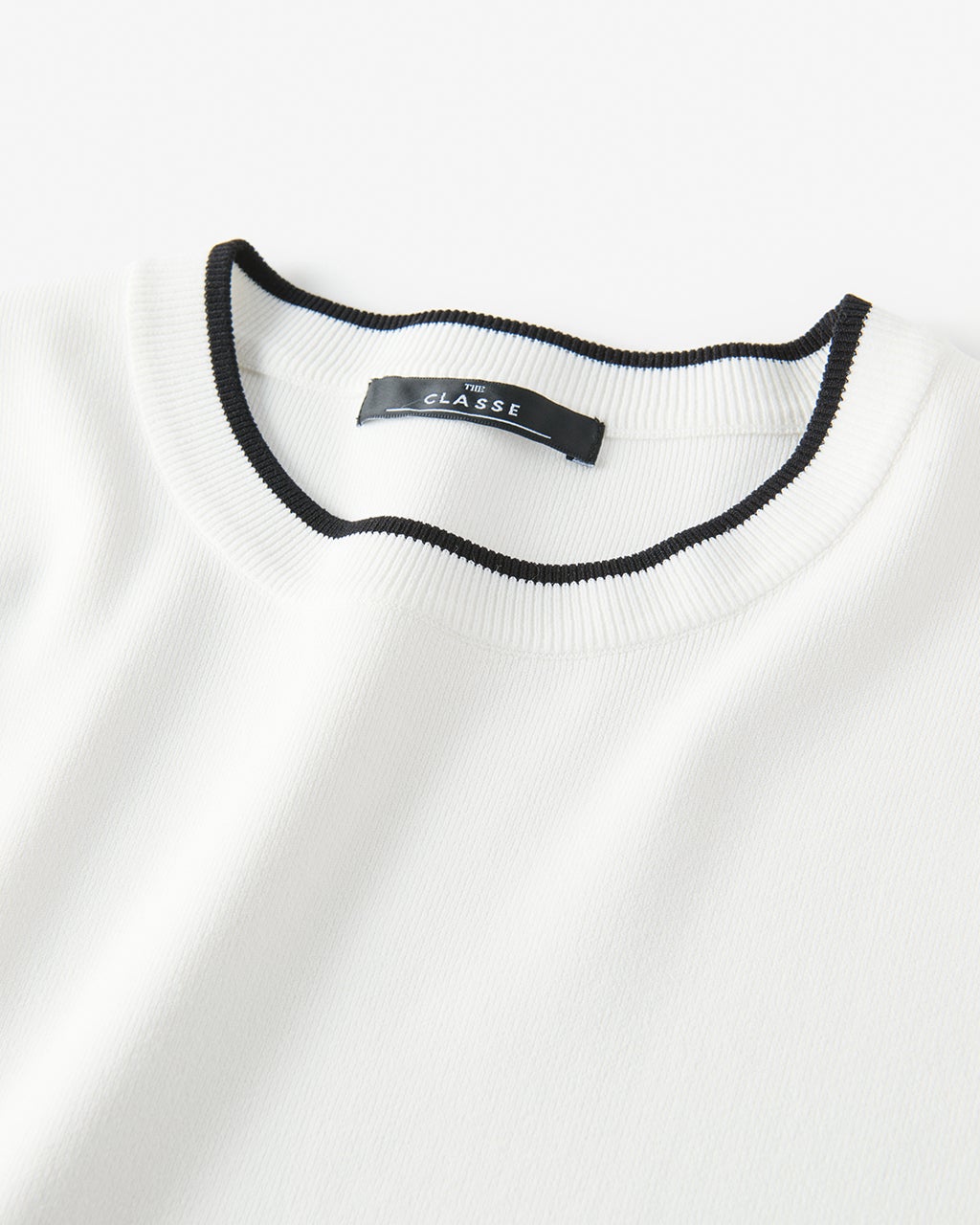 総針ドライニット・袖ボーダートップス/DoCLASSE