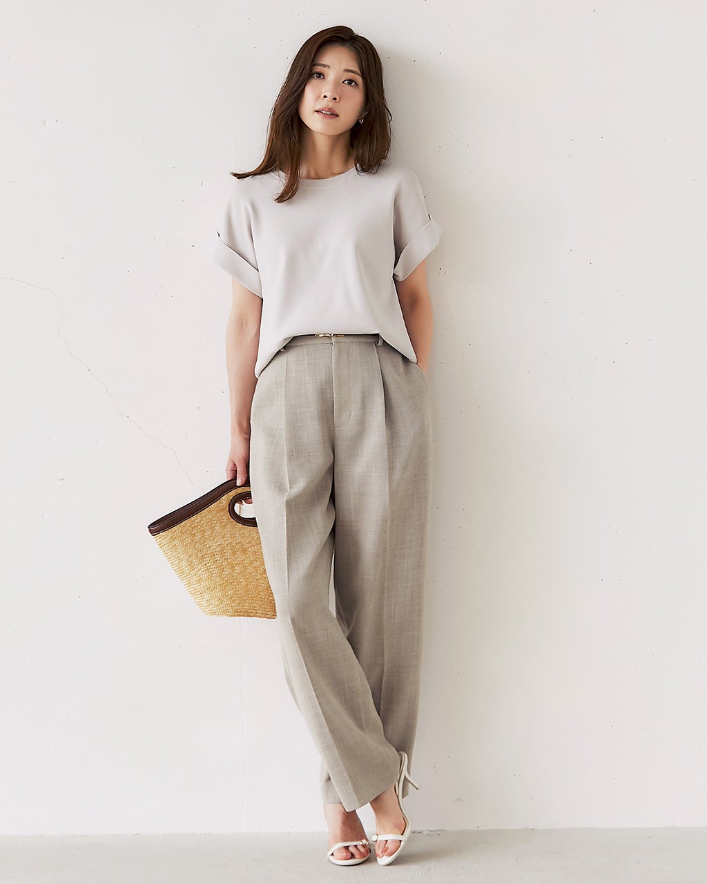 ドライタッチニット・ダブル袖プルオーバー/40代50代からのレディース