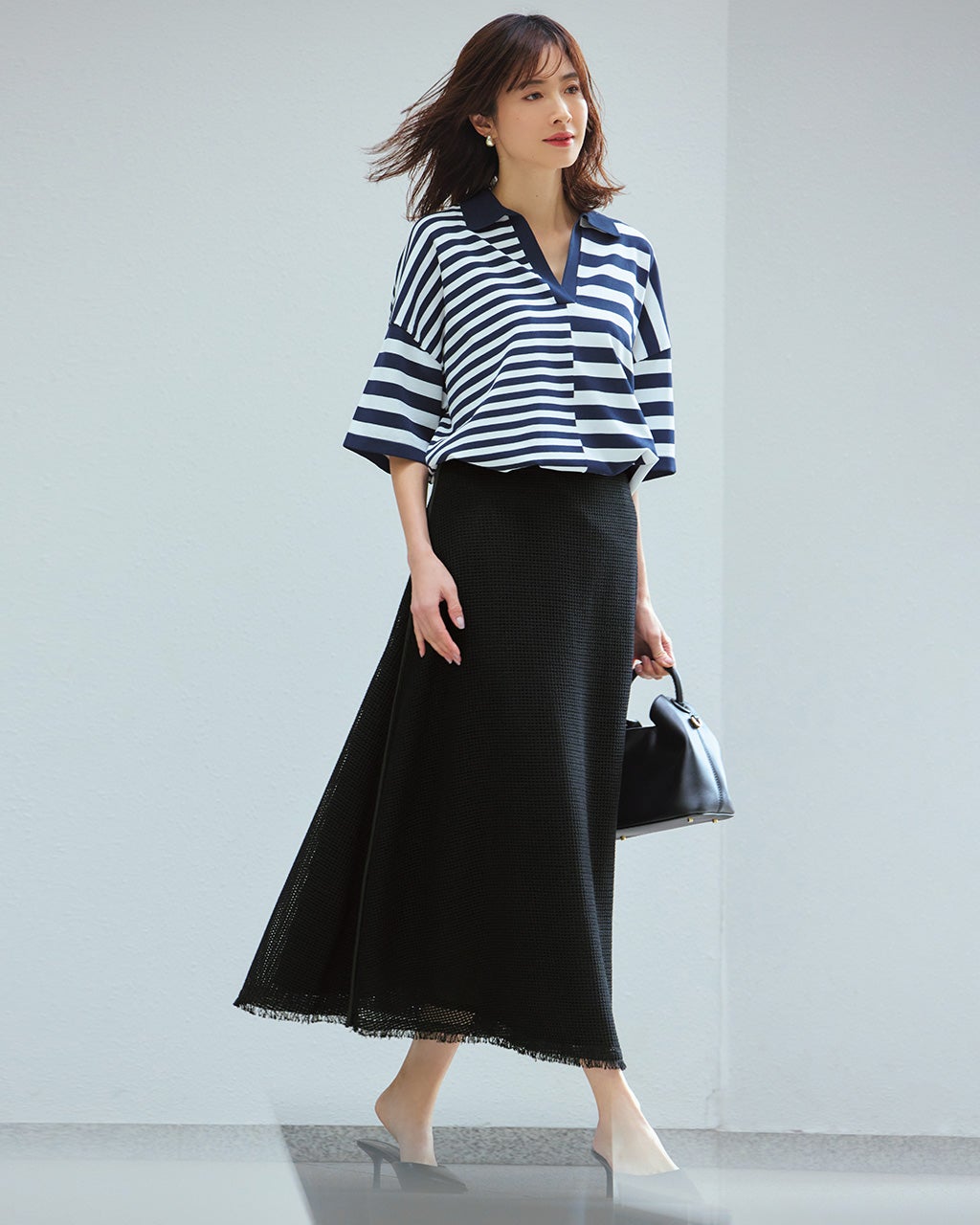 虎屋ういろ　ボーダートップス トップス ボーダー ストライプ Tシャツ スポーツ 水色 茶色 ブラウス