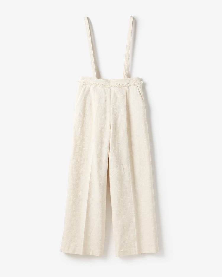 ブッチャー織り・サスペンダー付ワイドパンツ 詳細画像 オフホワイト 7