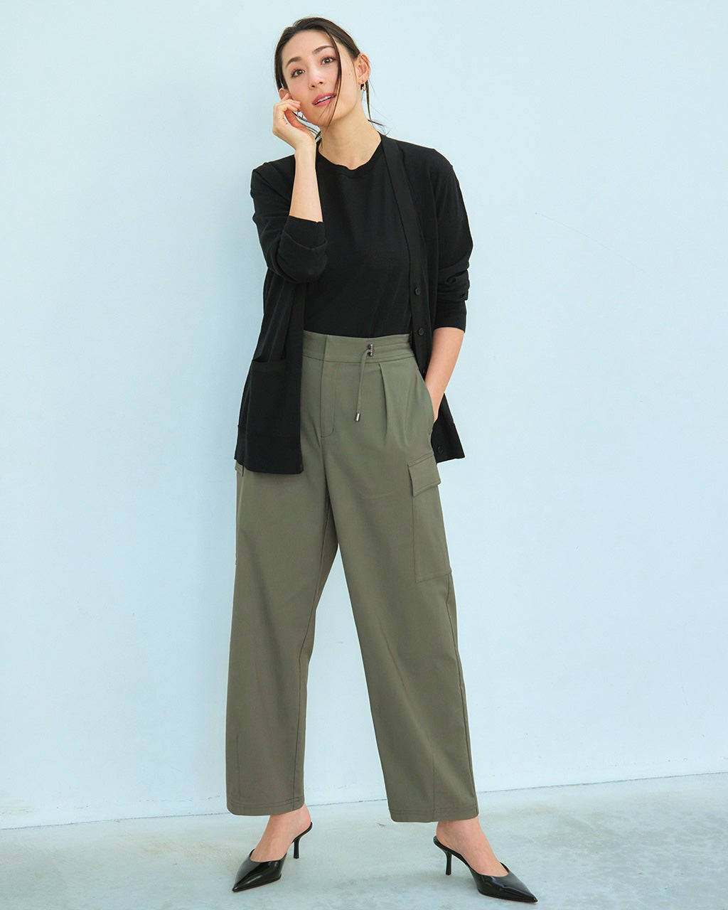 ドライタッチ・タックカーゴパンツ/40代50代からのレディース