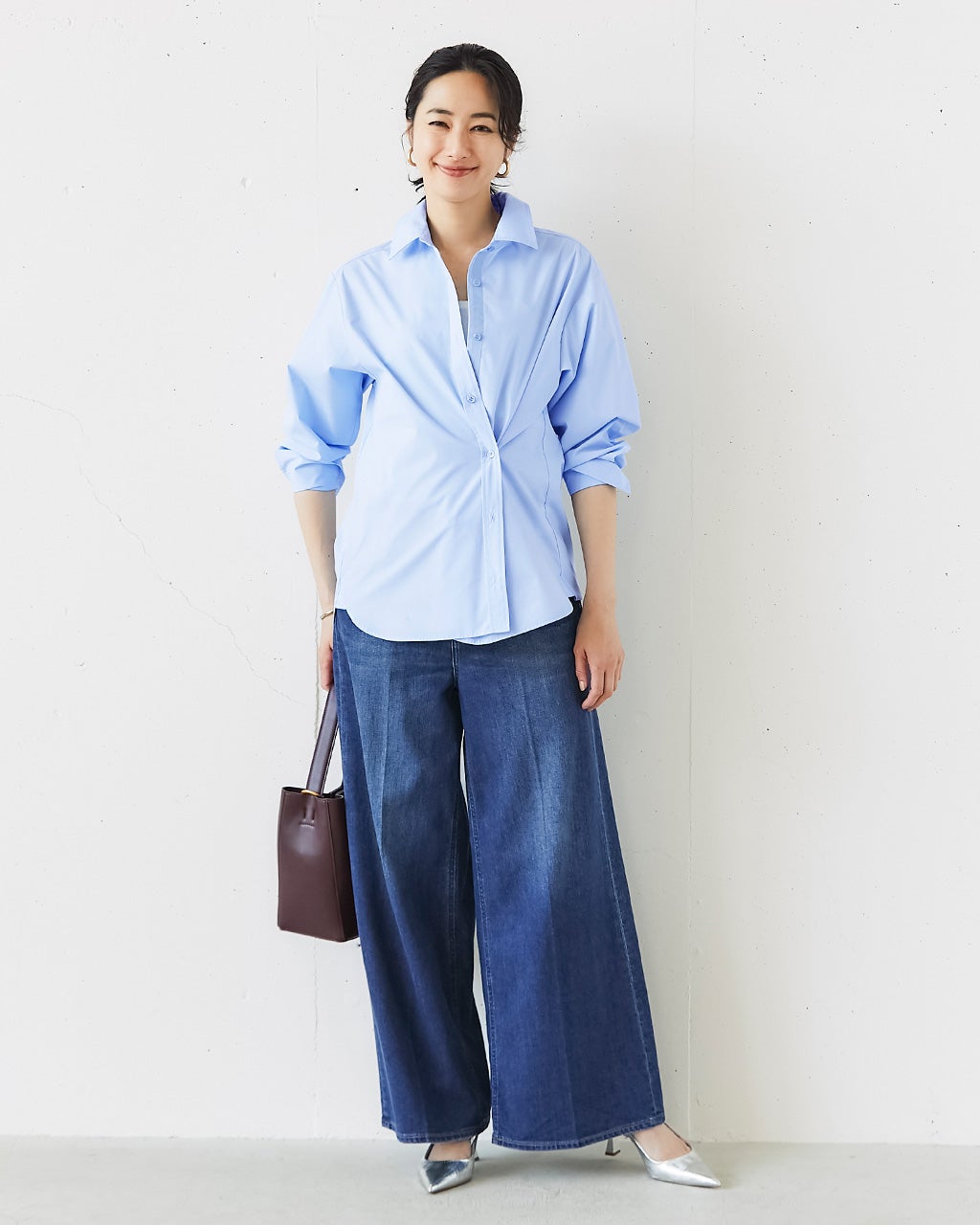 コットン混ブロード・2WAYスタイルシャツ/40代50代からのレディース