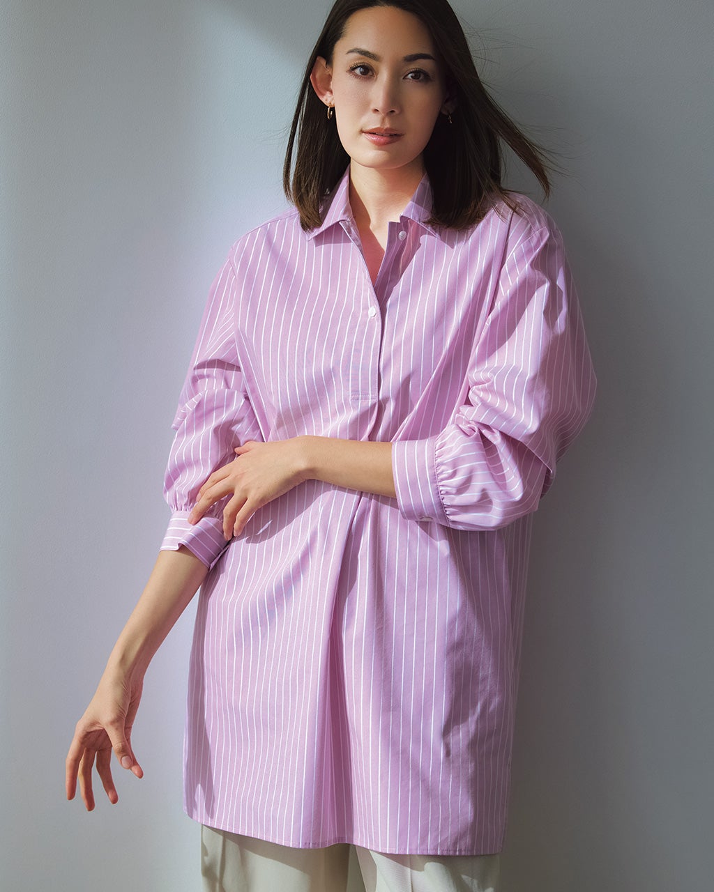 ドゥーズィエムクラス newストライプシャツ 長袖 ロングシャツ ストレッチ DEUXIEME CLASSE - ドゥーズィエムクラス newストライプシャツ