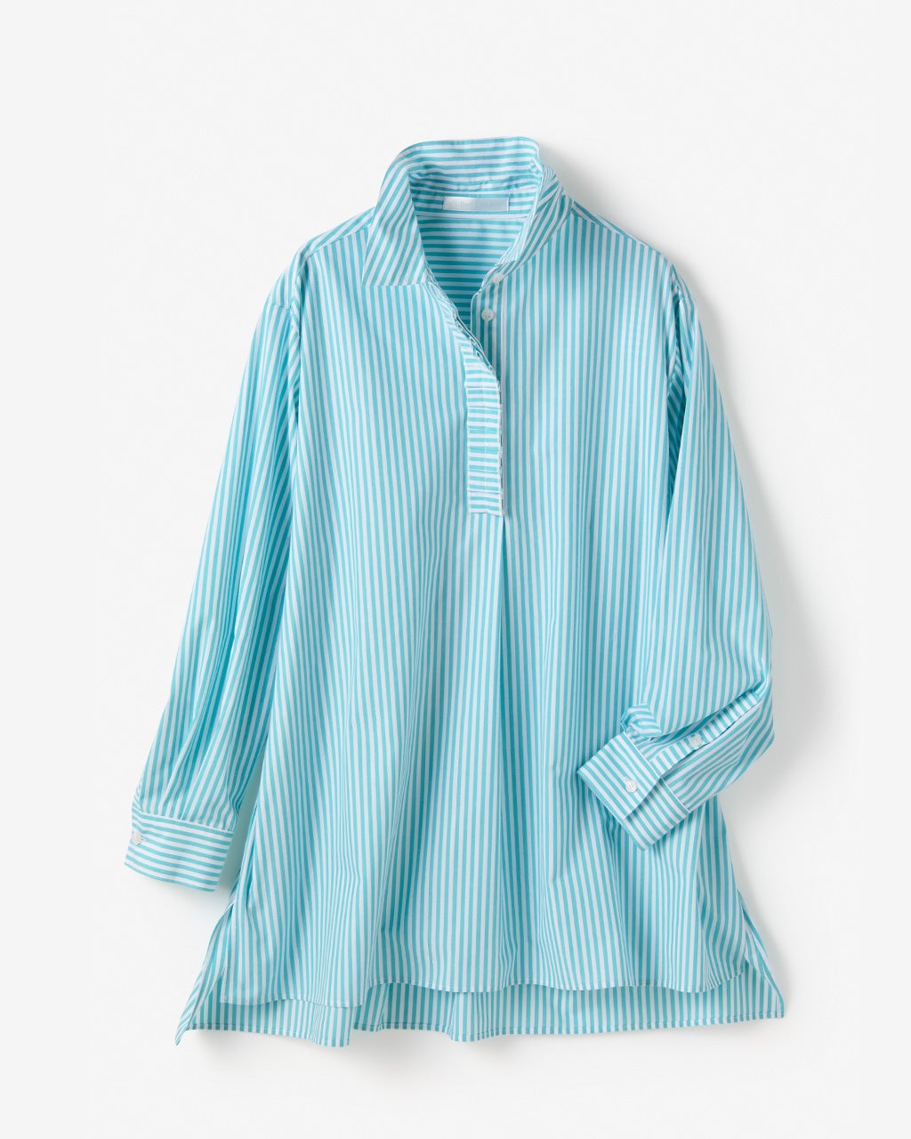 ちゃむ出品 ラメストライプ・フリルロングシャツ/DoCLASSE