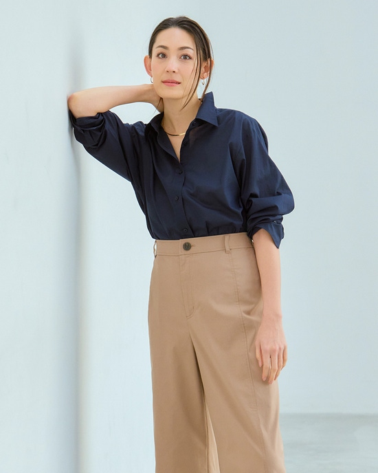 コットンローン・総柄シャツ
