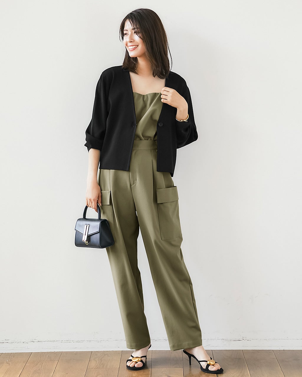 コットンダブルクロス・フレアビスチェ/40代50代からのレディース