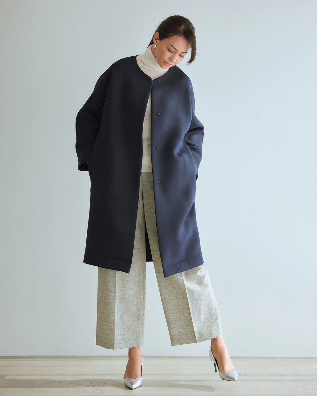 ライトブルー オーバーサイズ コート LE CIEL BLEU（ルシェルブルー）の「Hooded Over Coat（その他