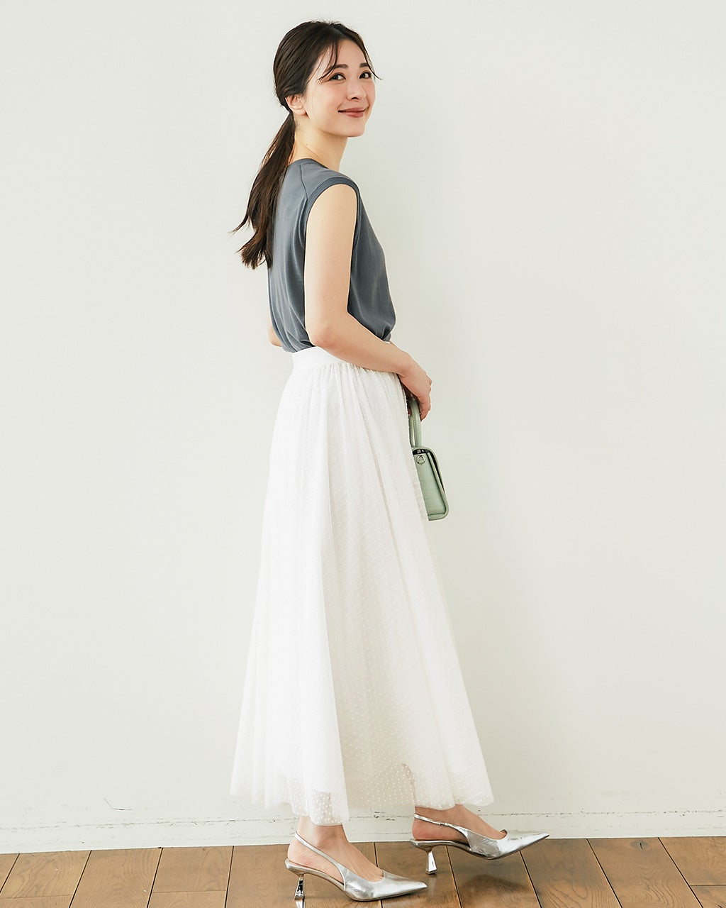 チュールドット・ギャザースカート/DoCLASSE