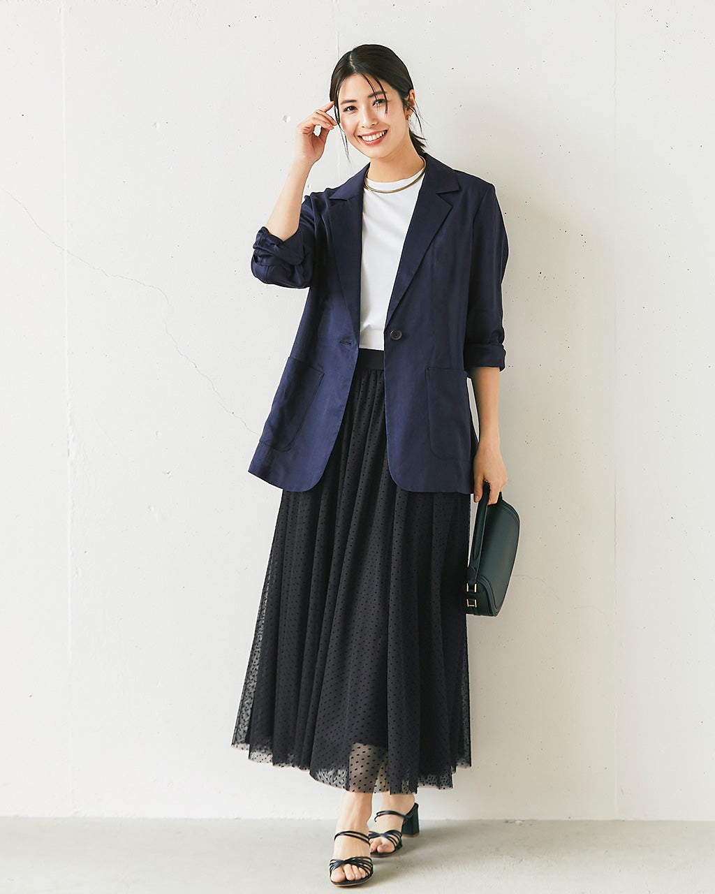 チュールドット・ギャザースカート/40代50代からのレディース