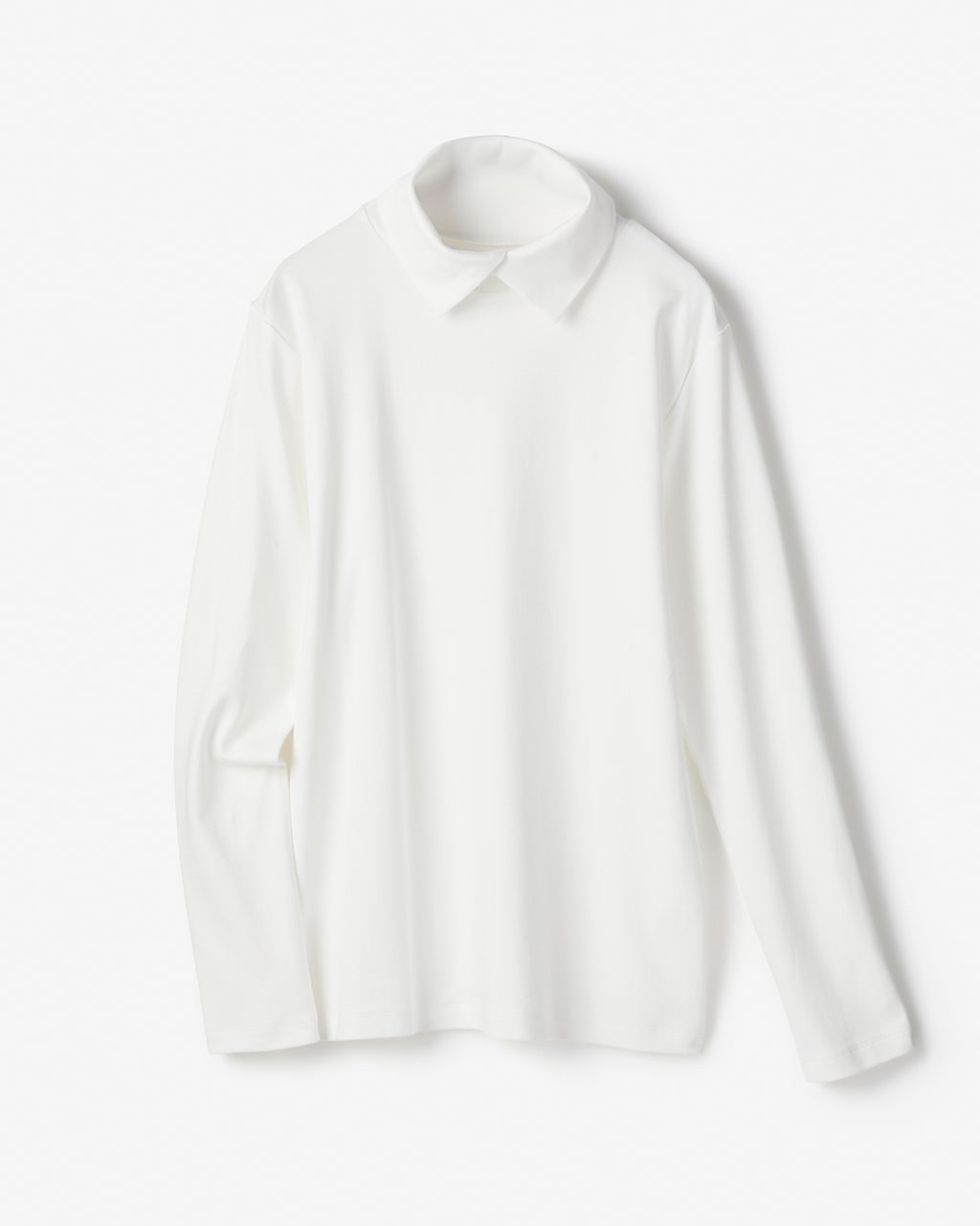 超長綿・衿付きハイネックカットソー/DoCLASSE