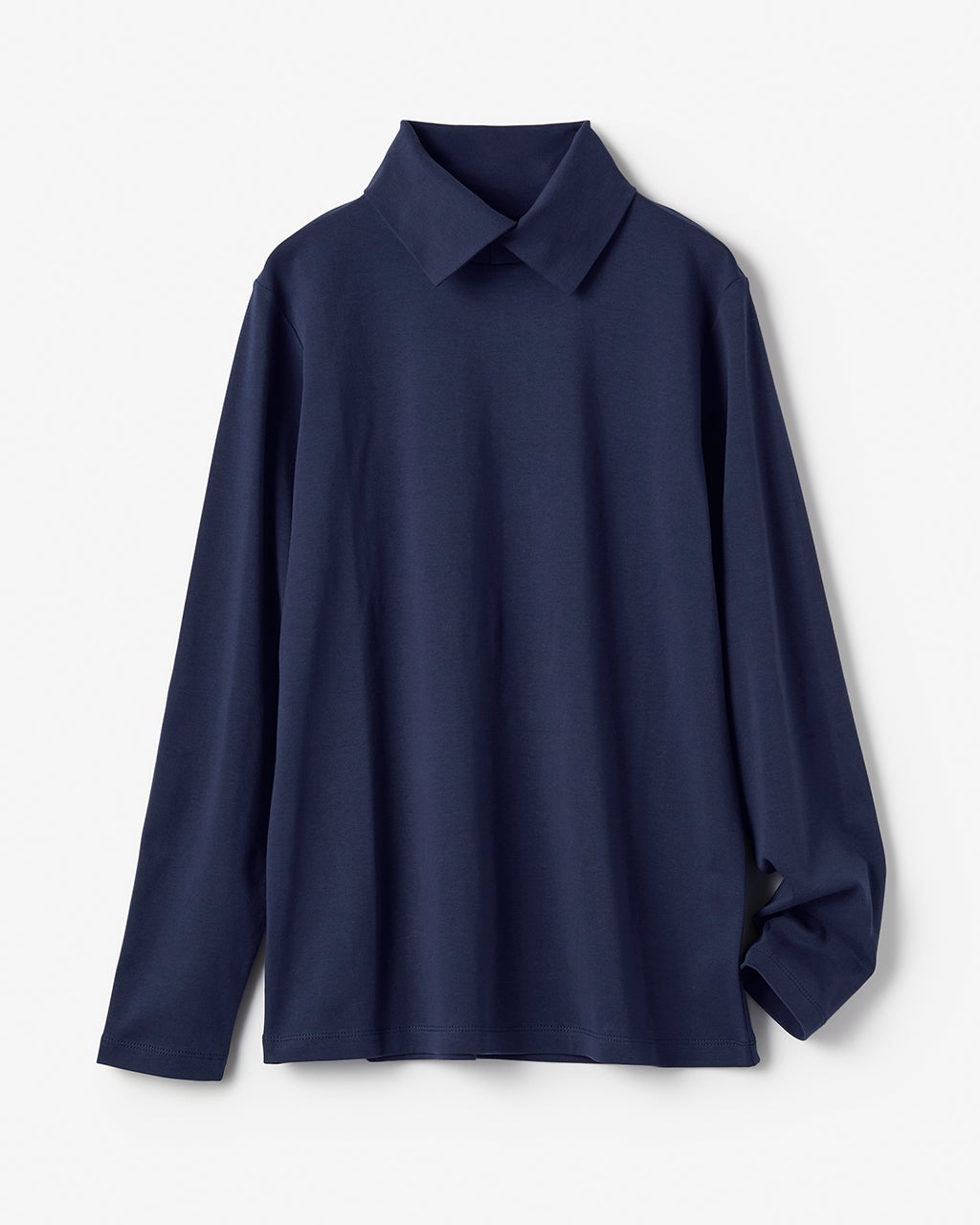 超長綿・衿付きハイネックカットソー/DoCLASSE