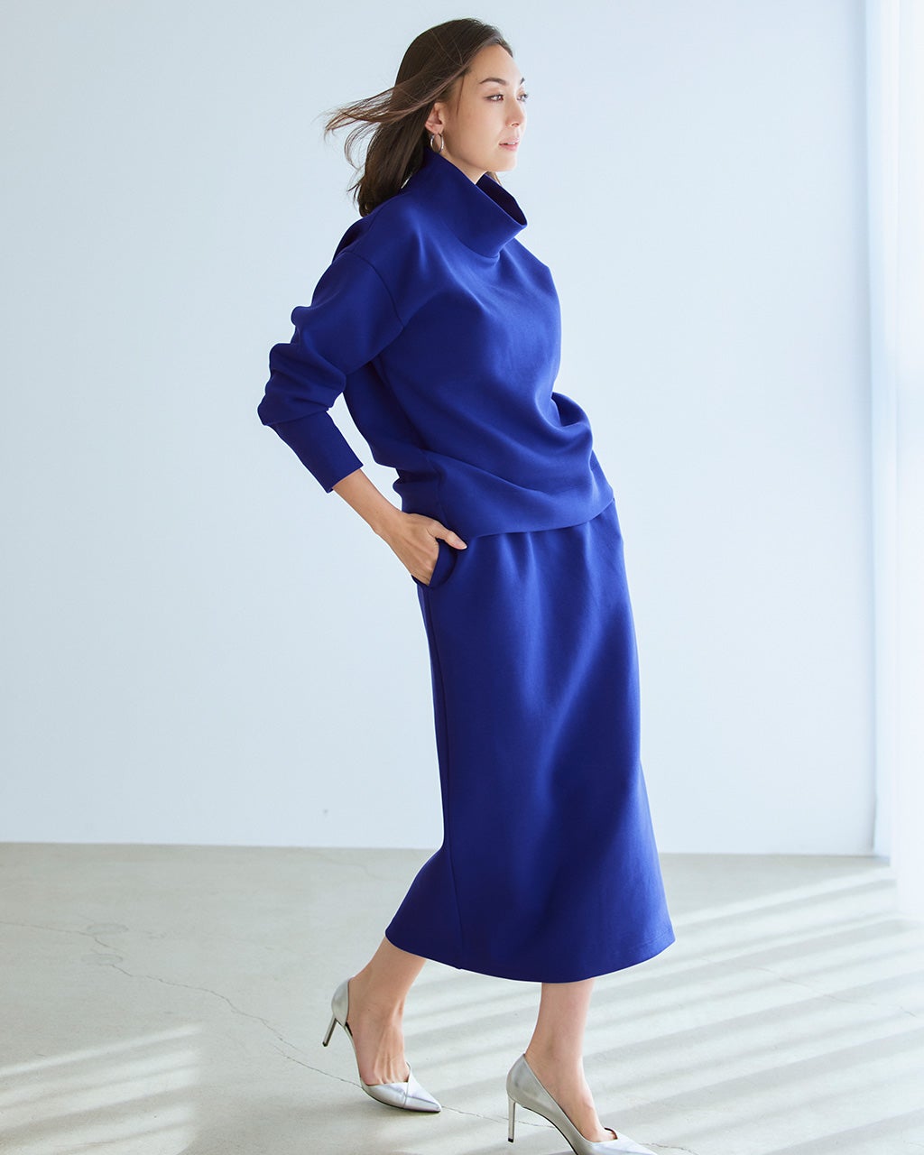 ダンボールニット・ハイネックプルオーバー/40代50代からのレディース