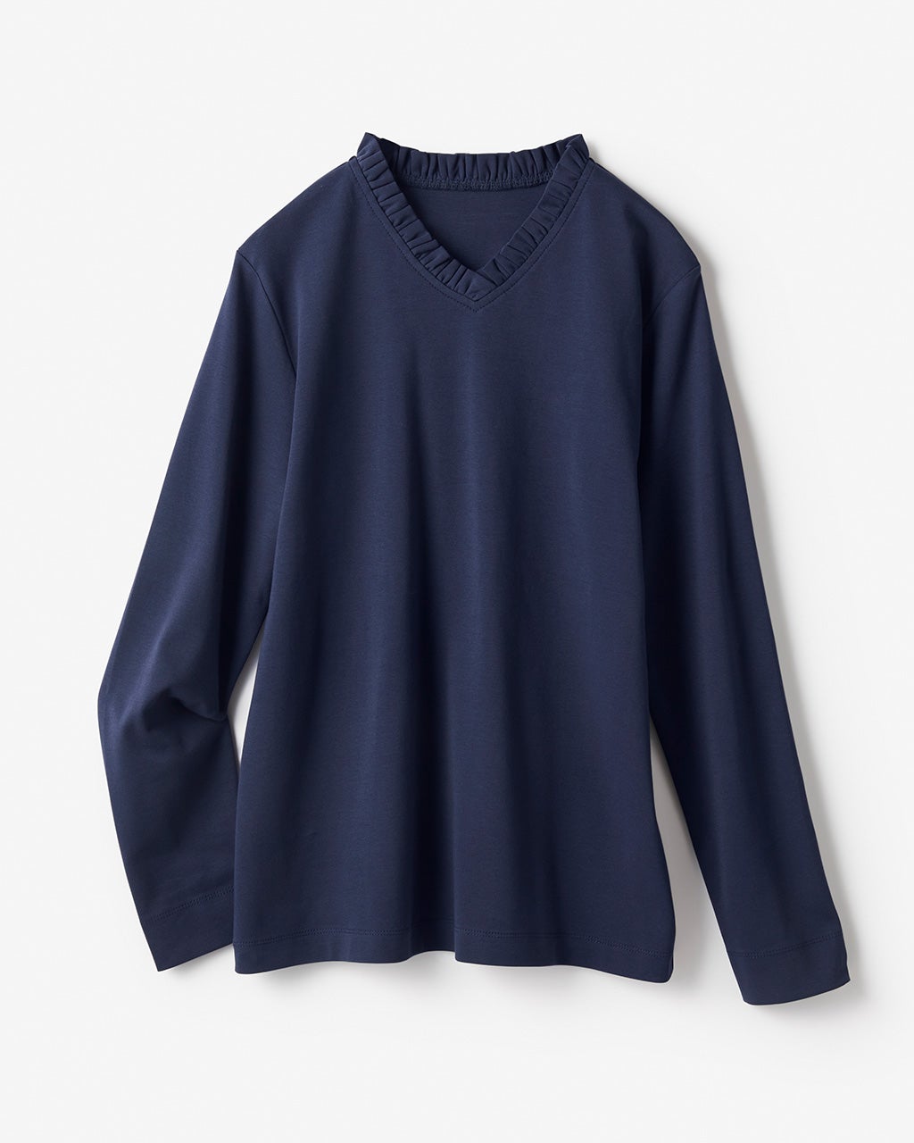 超長綿・フリルVネック/DoCLASSE