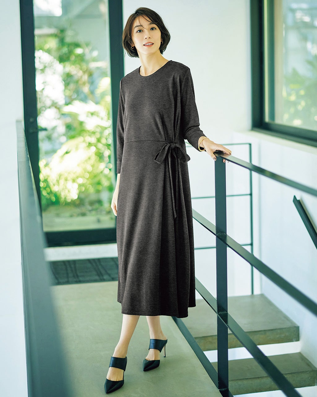 サイドリボン・ラップ風ワンピース/DoCLASSE