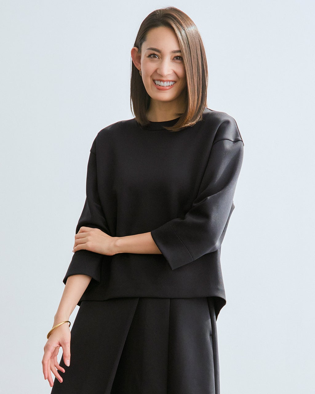 レディース Tシャツ・カットソー（七分袖）（ブラック）一覧/40代50代