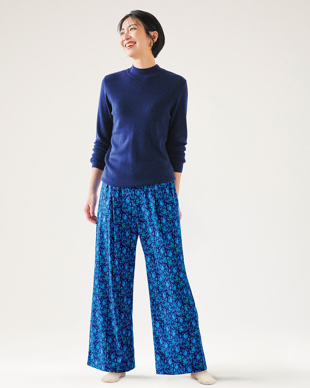 ピーチストレッチ・ワイドパンツ/40代50代からのレディース