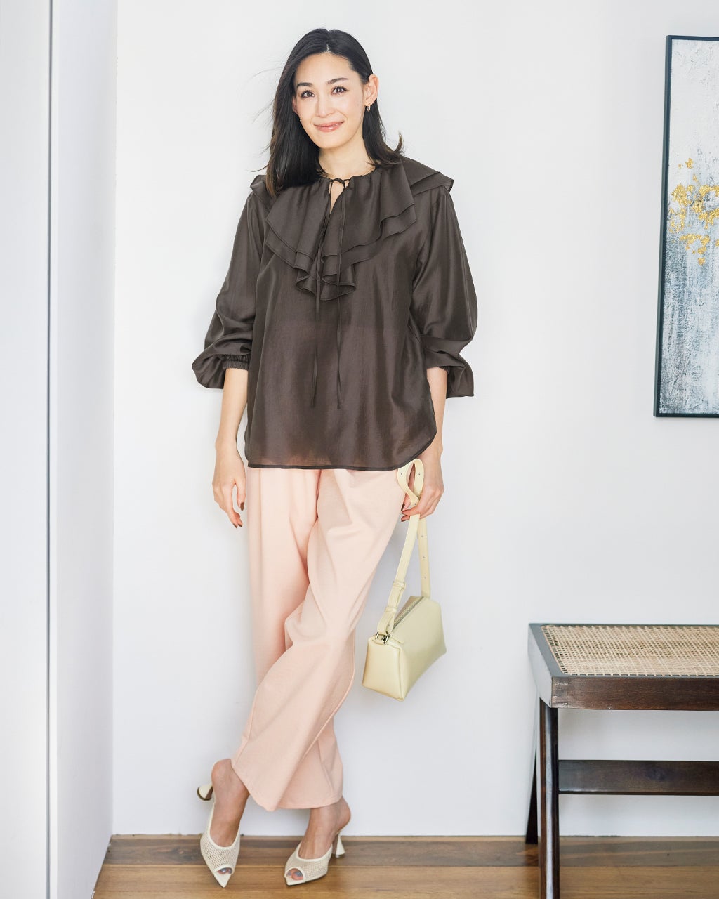 Vin｜ラッフルカラーシアーブラウス | Rakuten Fashion(楽天