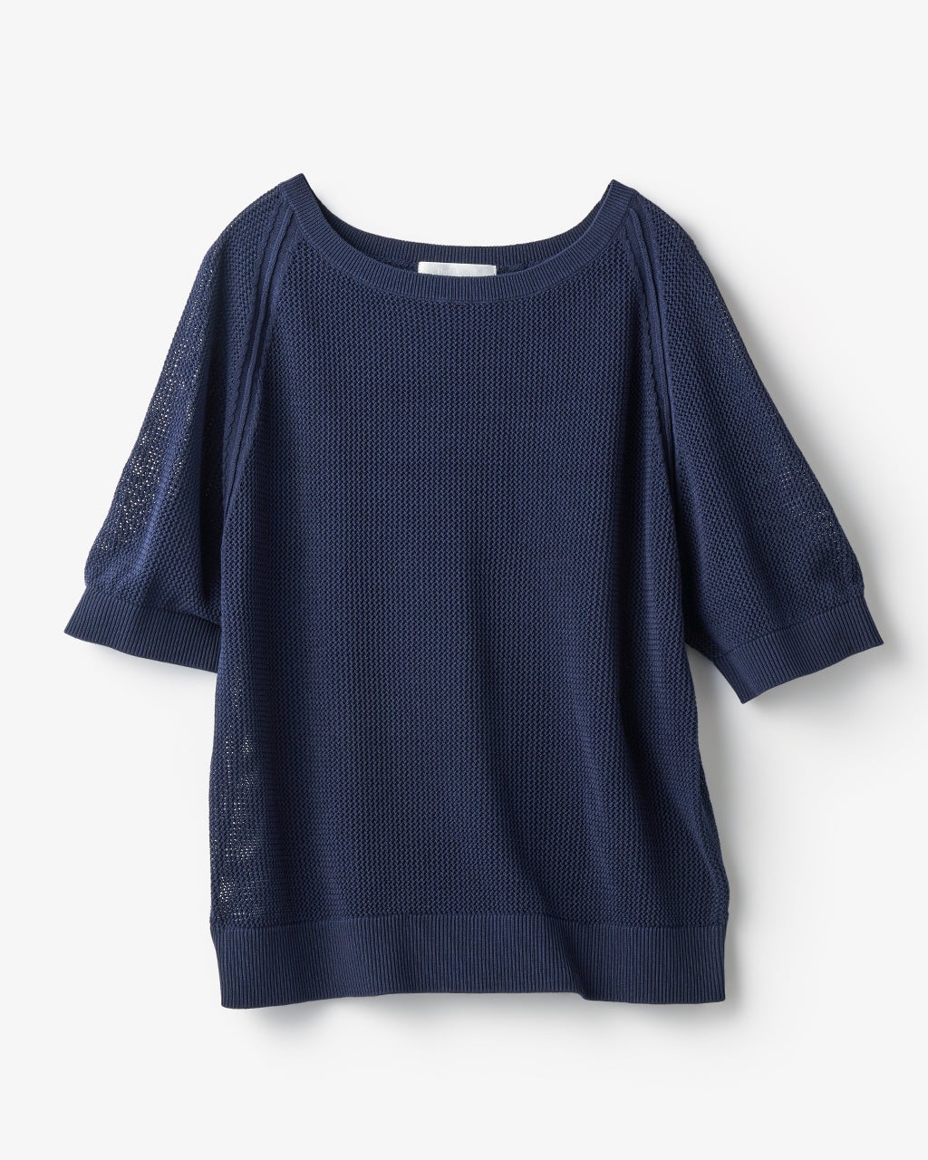 【新品未使用】プルオーバー 半袖ニット　グレー×ブラック　日本製　イタリア生地 PROPORTION BODY DRESSING（プロポーションボディドレッシング
