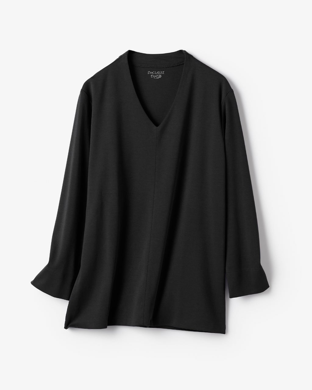 立体Vネック／8分袖・ドゥクラッセTシャツ/40代50代からの