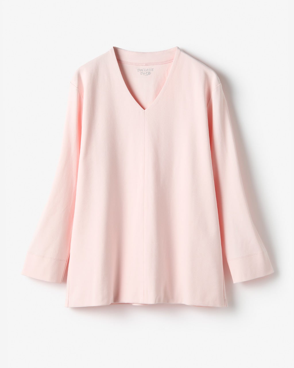 ピンク Vネック グラフィックTシャツ シンプルVネックTシャツ(7分袖)(洗濯機OK) - ファッション通販