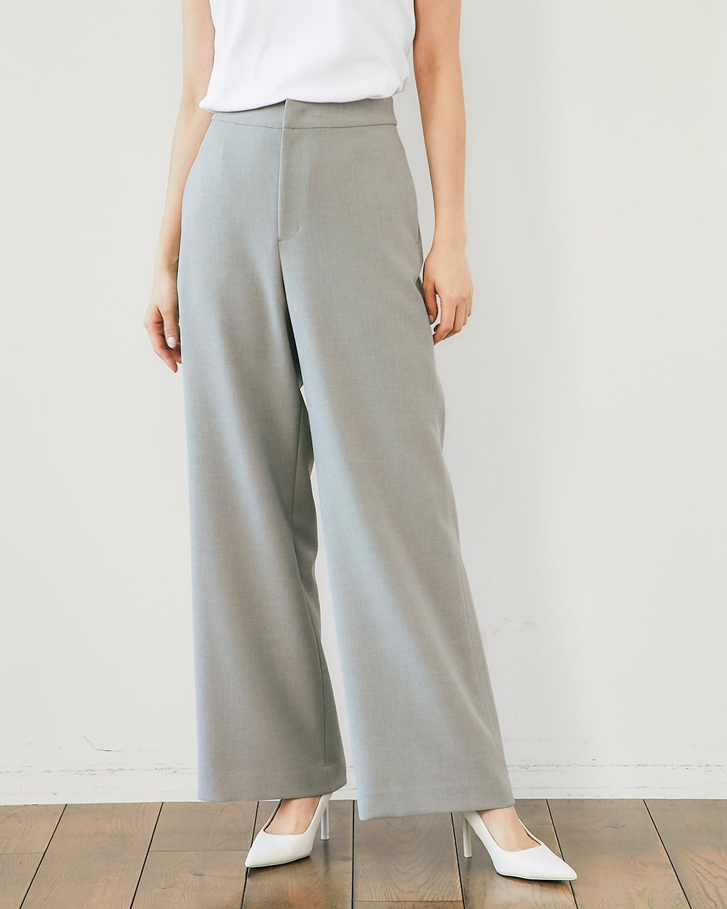 新品入荷 メランジWクロス・スマートワイド／75cm/40代50代からの パンツ