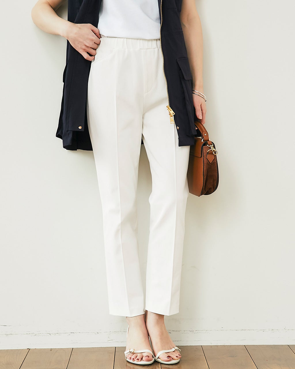 ドライシェルストレッチ・テーパードパンツ/40代50代からの