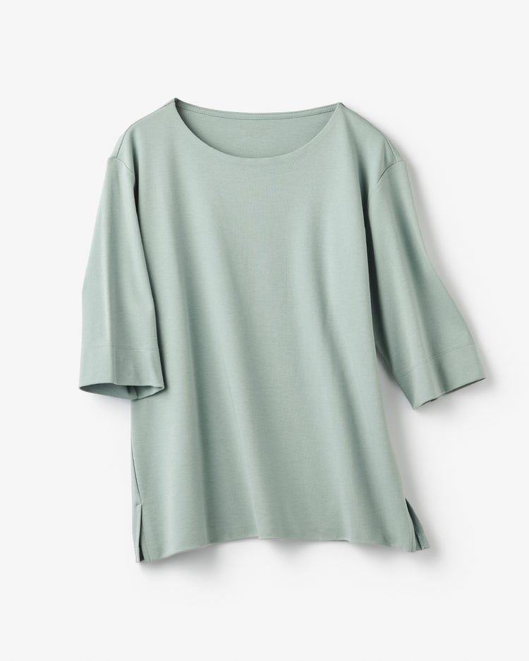 コンパクトフォルム／5分袖・ドゥクラッセTシャツ 詳細画像 ダスティーブルー 3