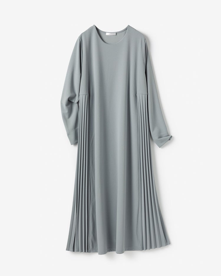 カットジョーゼット・サイドプリーツワンピース 詳細画像 グレーブルー 5