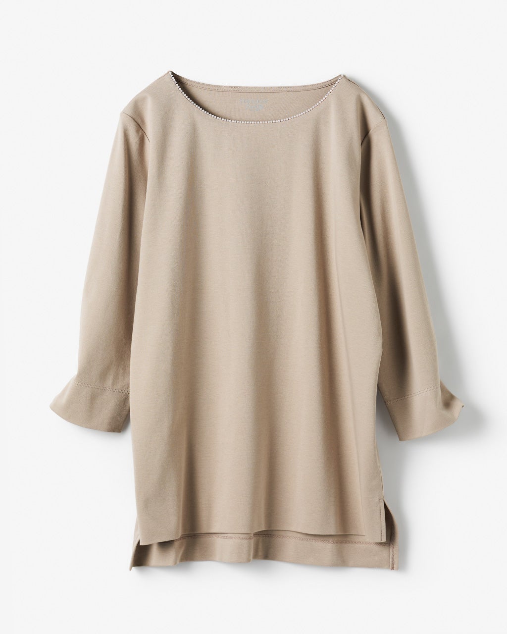 パールトリムボートネック／7分袖・ドゥクラッセTシャツ/40代50