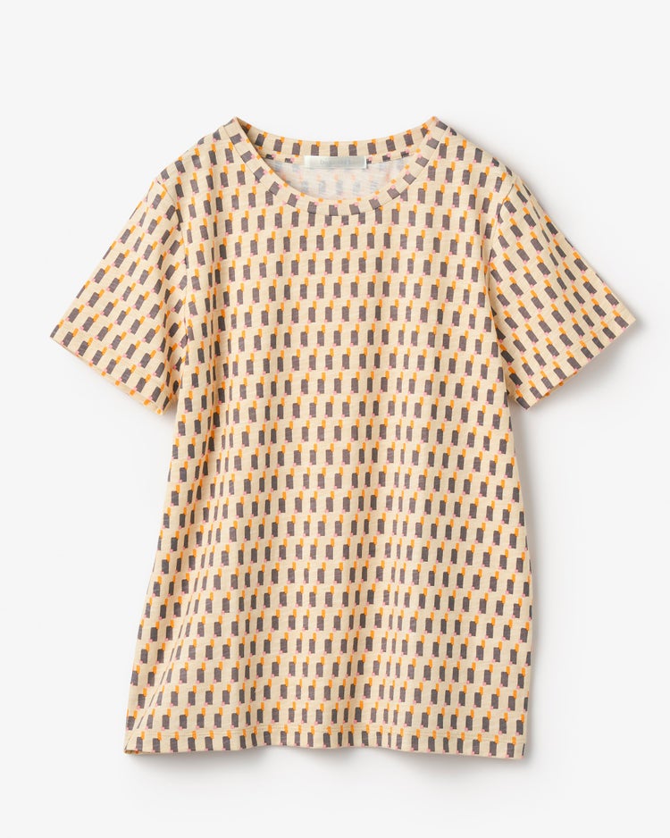 綿スラブ・総柄プリントTシャツ 詳細画像 ライトベージュ 5