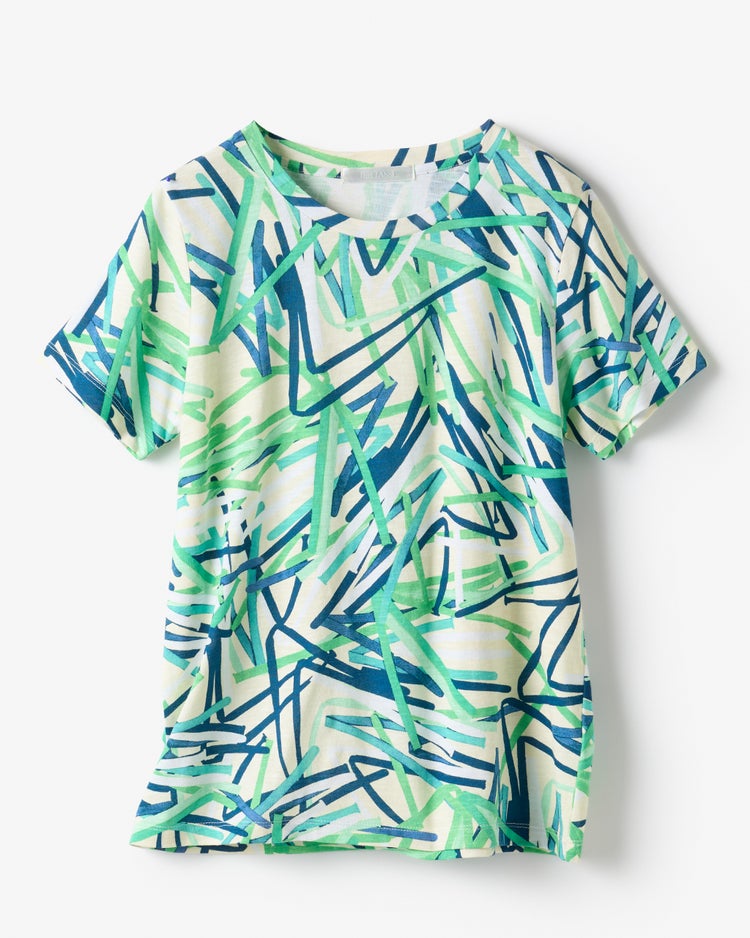 綿スラブ・総柄プリントTシャツ 詳細画像 ミントグリーン 4