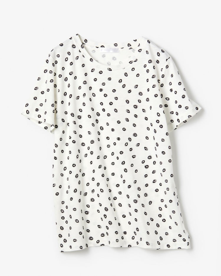 綿スラブ・総柄プリントTシャツ 詳細画像 ドット 1