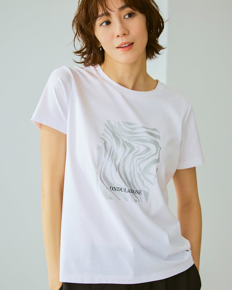 メタリックデザインTシャツ 詳細画像 ホワイト 2