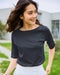 ボートネック・5分袖／スーピマ・ドゥクラッセTシャツ 詳細画像