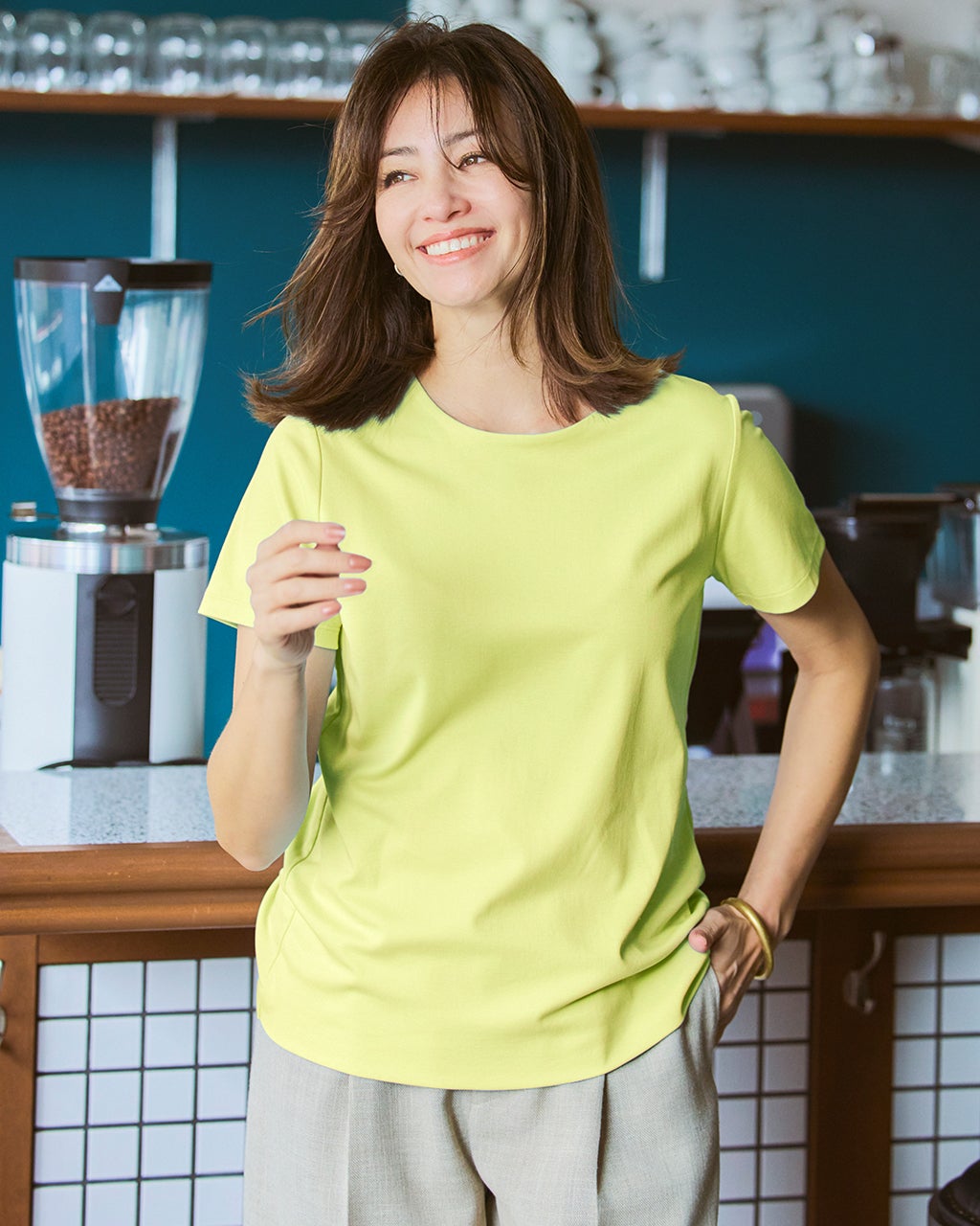 クルーネック・半袖／スーピマ・ドゥクラッセTシャツ/40代50代