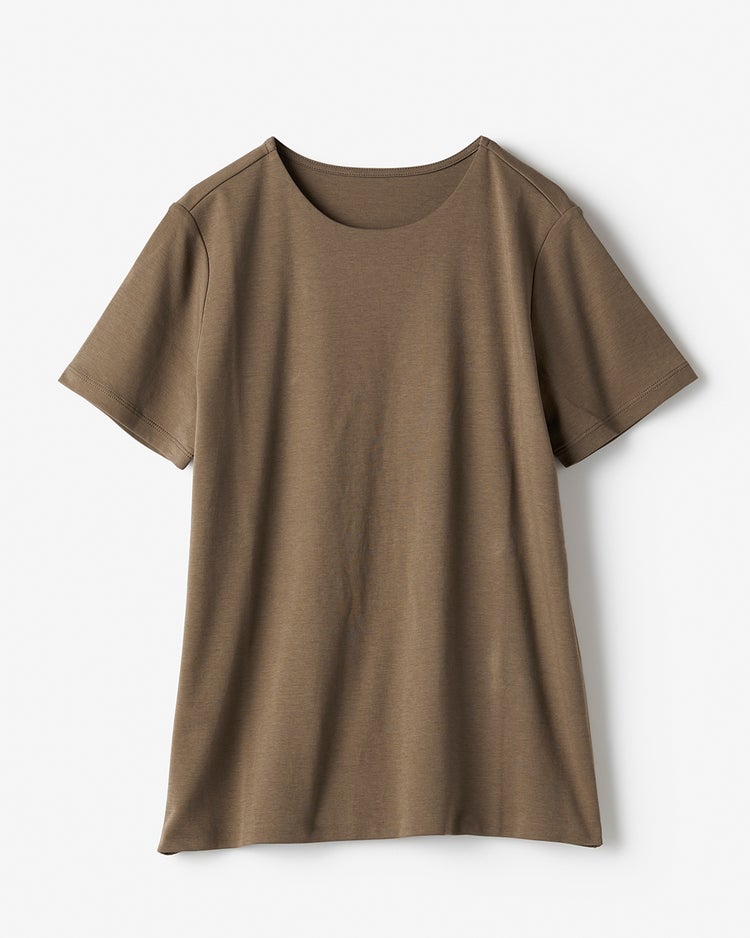 クルーネック・半袖／スーピマ・ドゥクラッセTシャツ 詳細画像 ダークブラウン 3