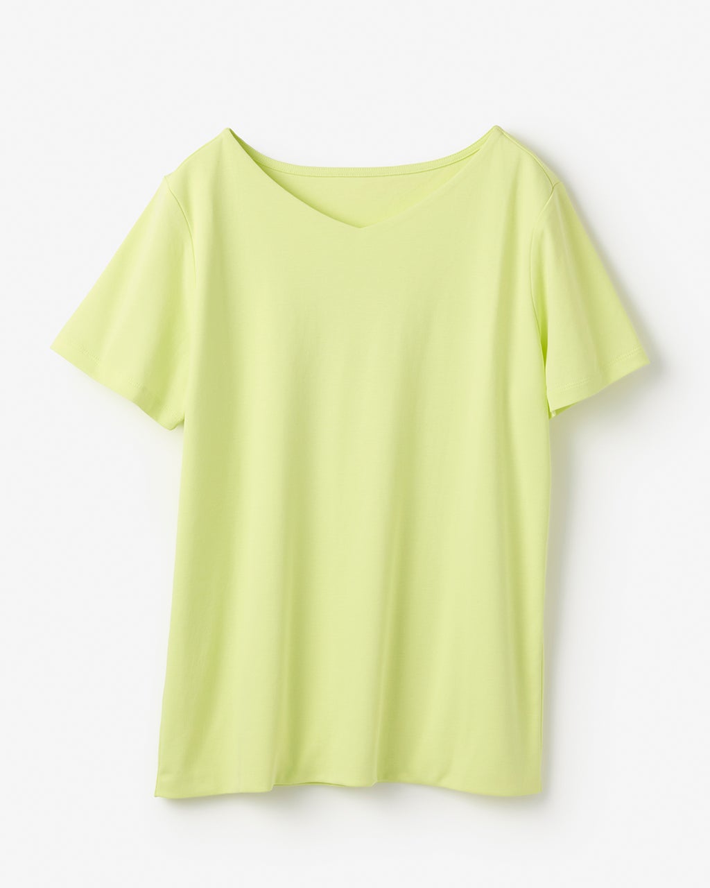 浅Vネック・半袖／スーピマ・ドゥクラッセTシャツ/40代50代から