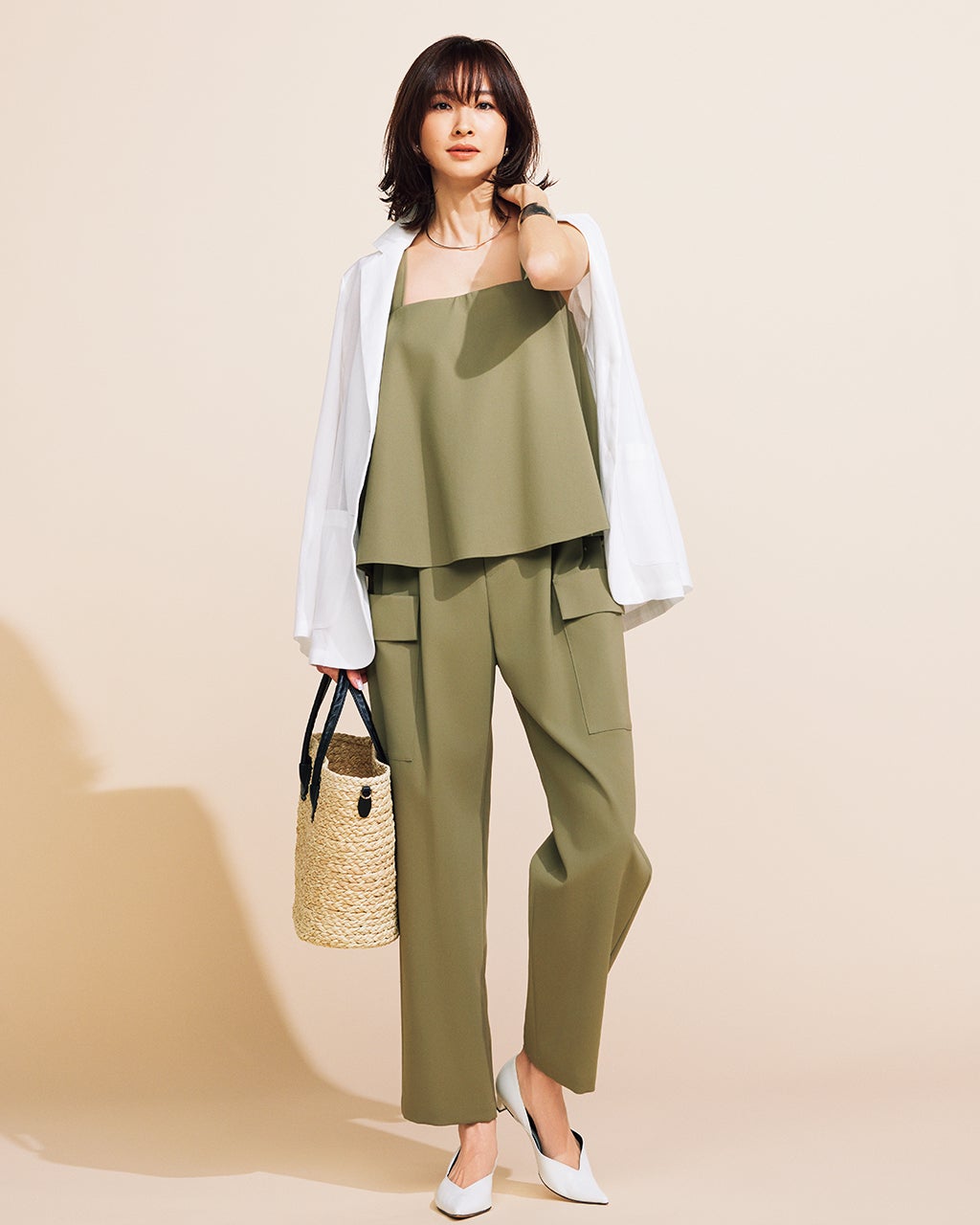 からみ織りコットン・シングルテーラード/40代50代からのレディース