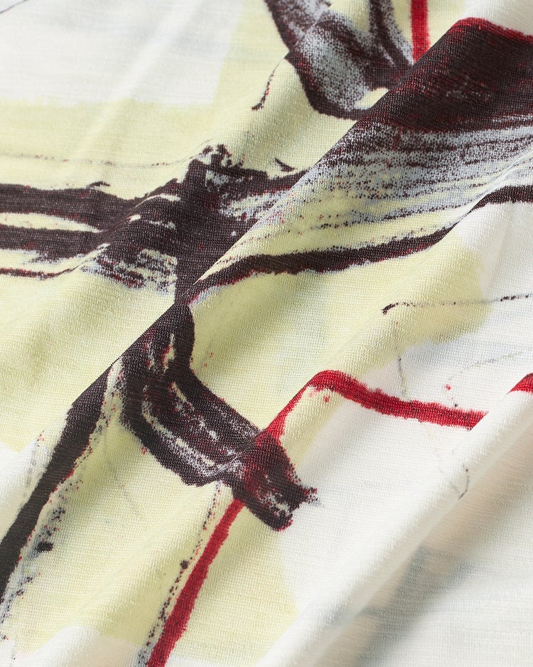 UVスラブ・セミワイドパンツ／柄 63cm 詳細画像 ベージュ&times;ホワイト 2