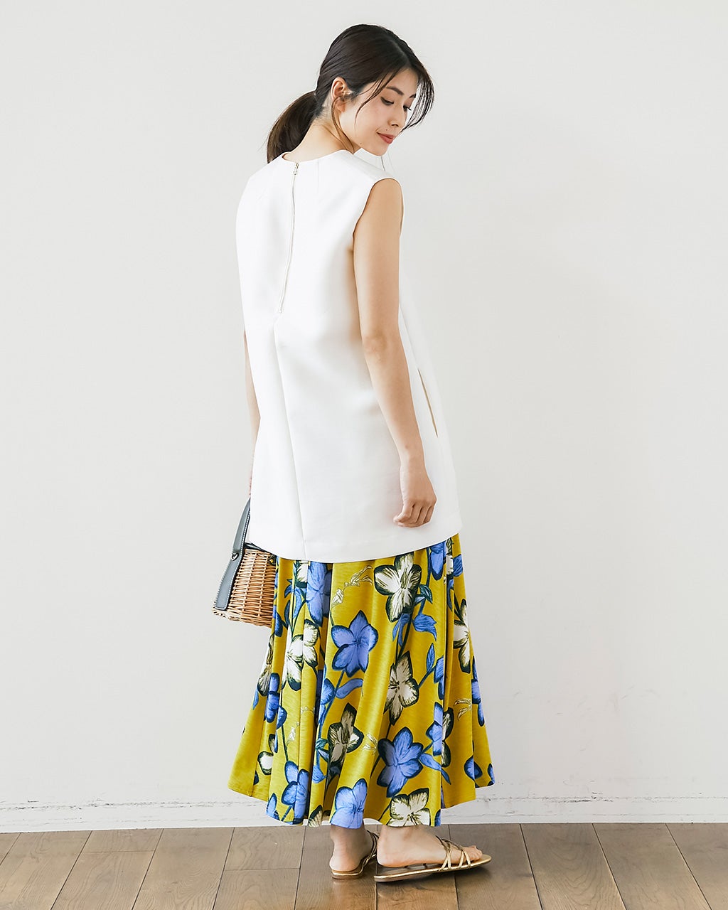 UVスラブ・フレアロングスカート/40代50代からのレディース