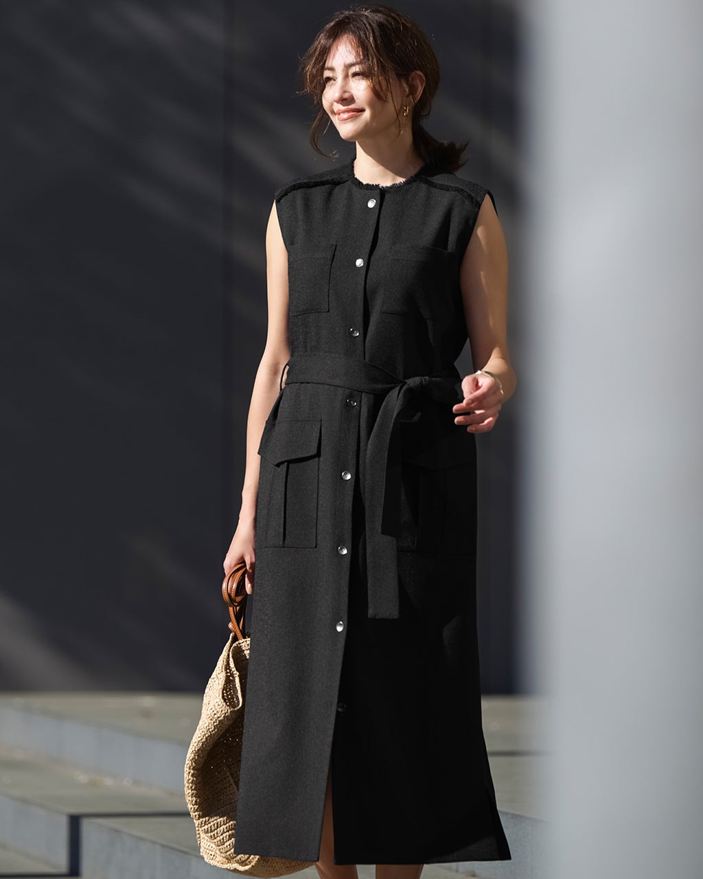 エブールジレワンピース フールフィエステルトレンチ風ジレワンピース | micofill
