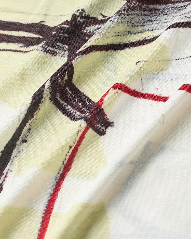 UVスラブ・セミワイドパンツ／柄 68cm 詳細画像 ベージュ&times;ホワイト 2